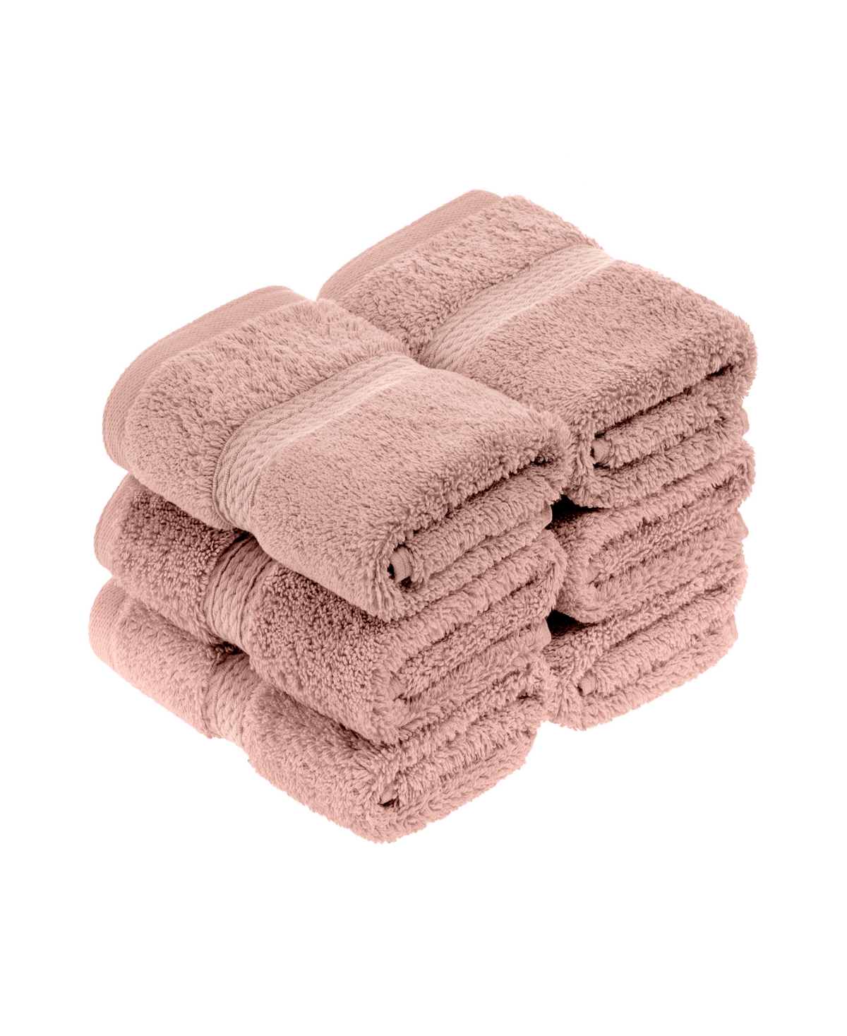 Superior 100% Egyptian Cotton 6-pc Face Towel Set In Pink