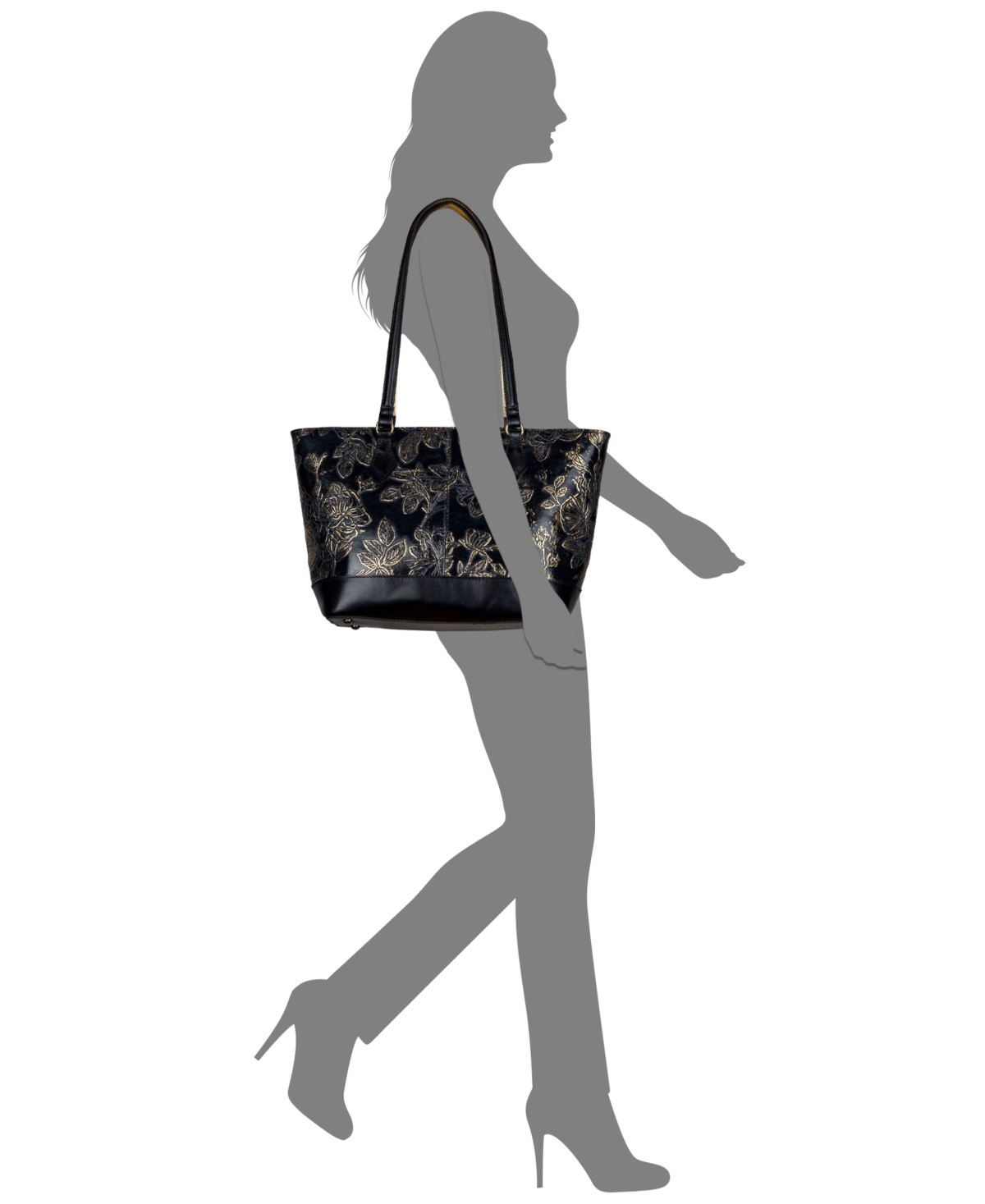 Patricia Nash Meka Bark Leaves Textured Tote Bag