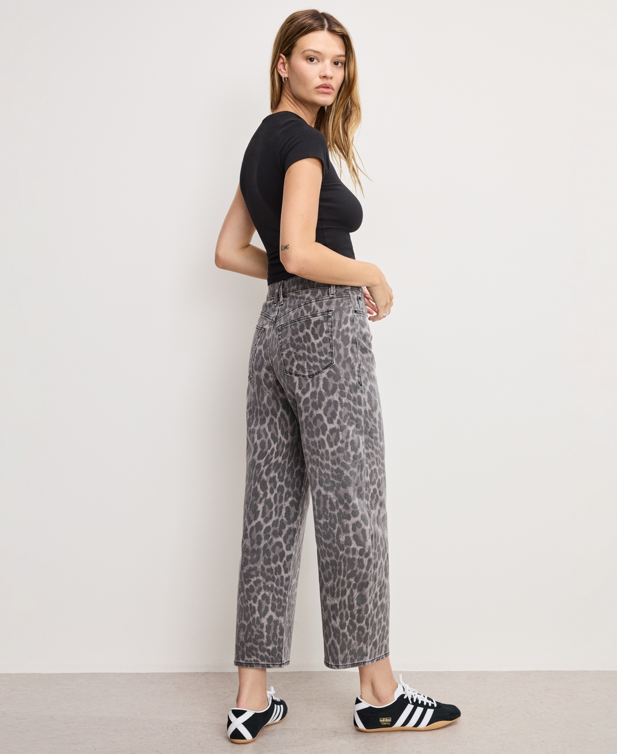 Good American Women's Good Relaxed Baggy High-rise Jeans, Regular And Plus In Animal Print