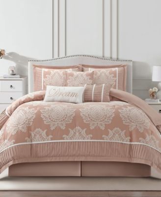 Stratford Park Therese Damask 7-Pc. Comforter Set, Queen - Macy's