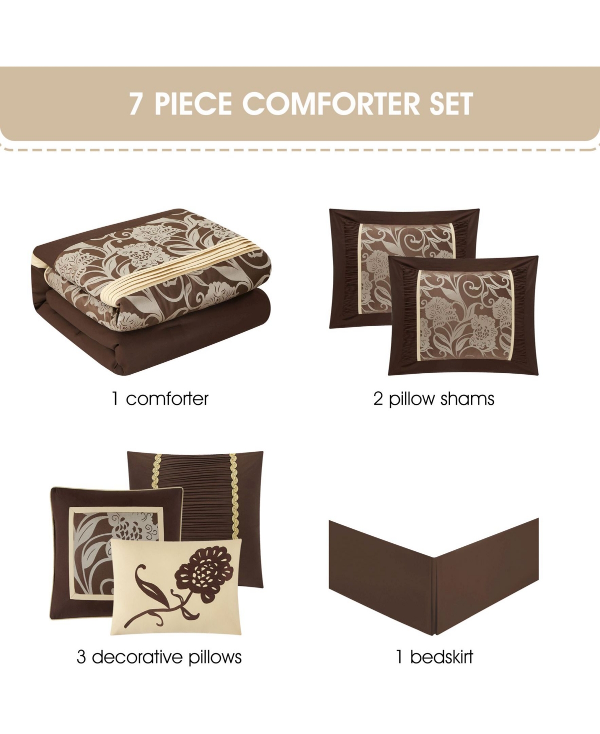 Stratford Park Mollybee 7-piece Comforter Set, California King In Brown