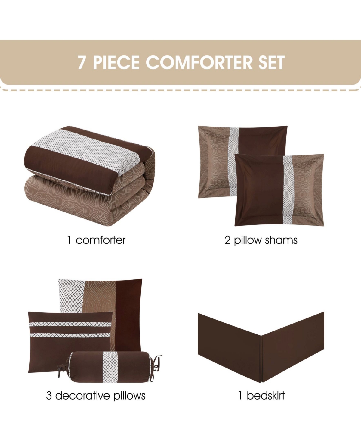 Stratford Park Corell Black 7-pc. Comforter Set, King In Brown