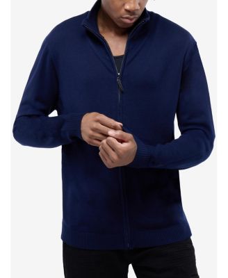 Men's Full Zip Mock Neck Sweater