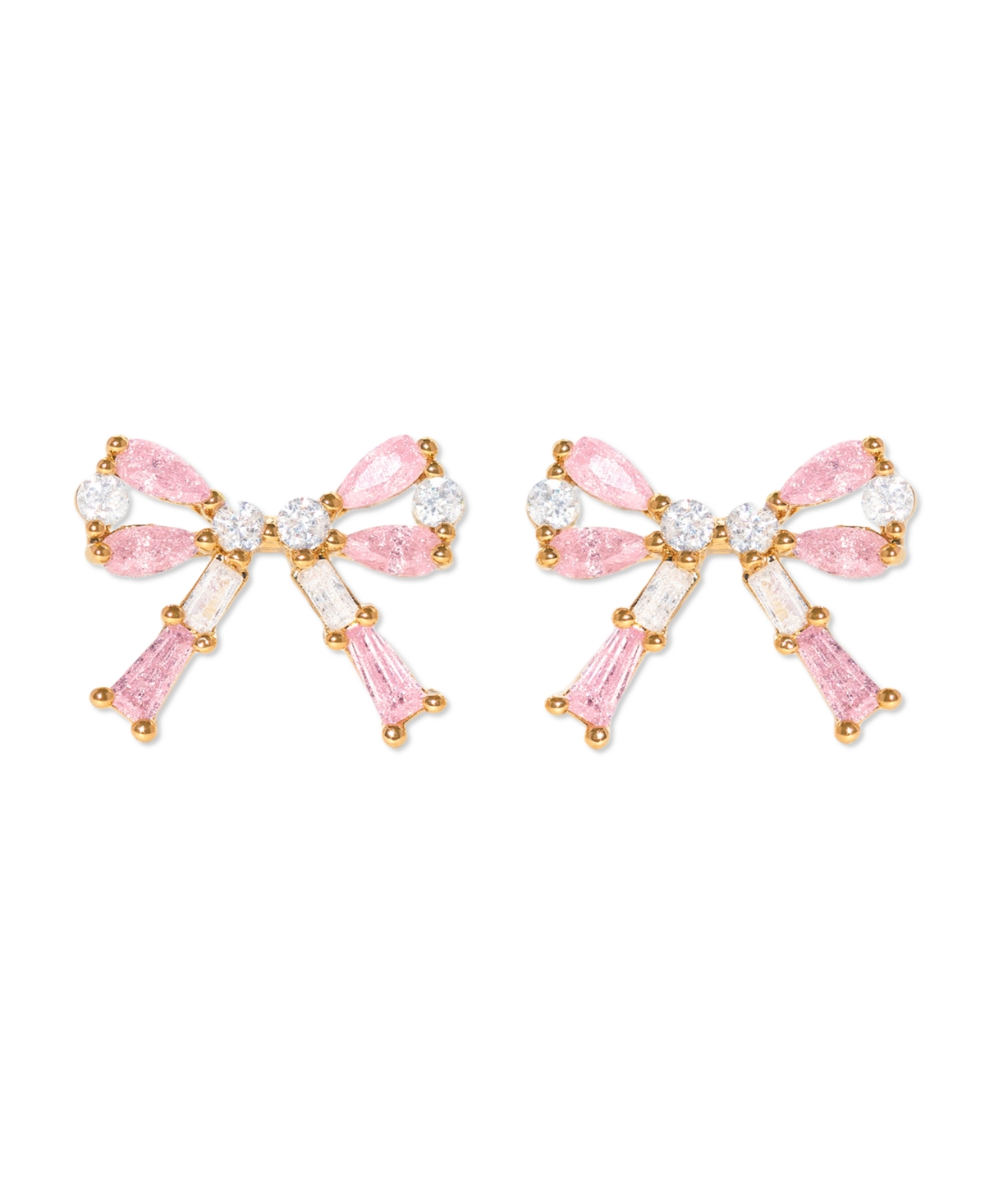 Girls Crew Crystal Gold Plated Chasse Bow Studs