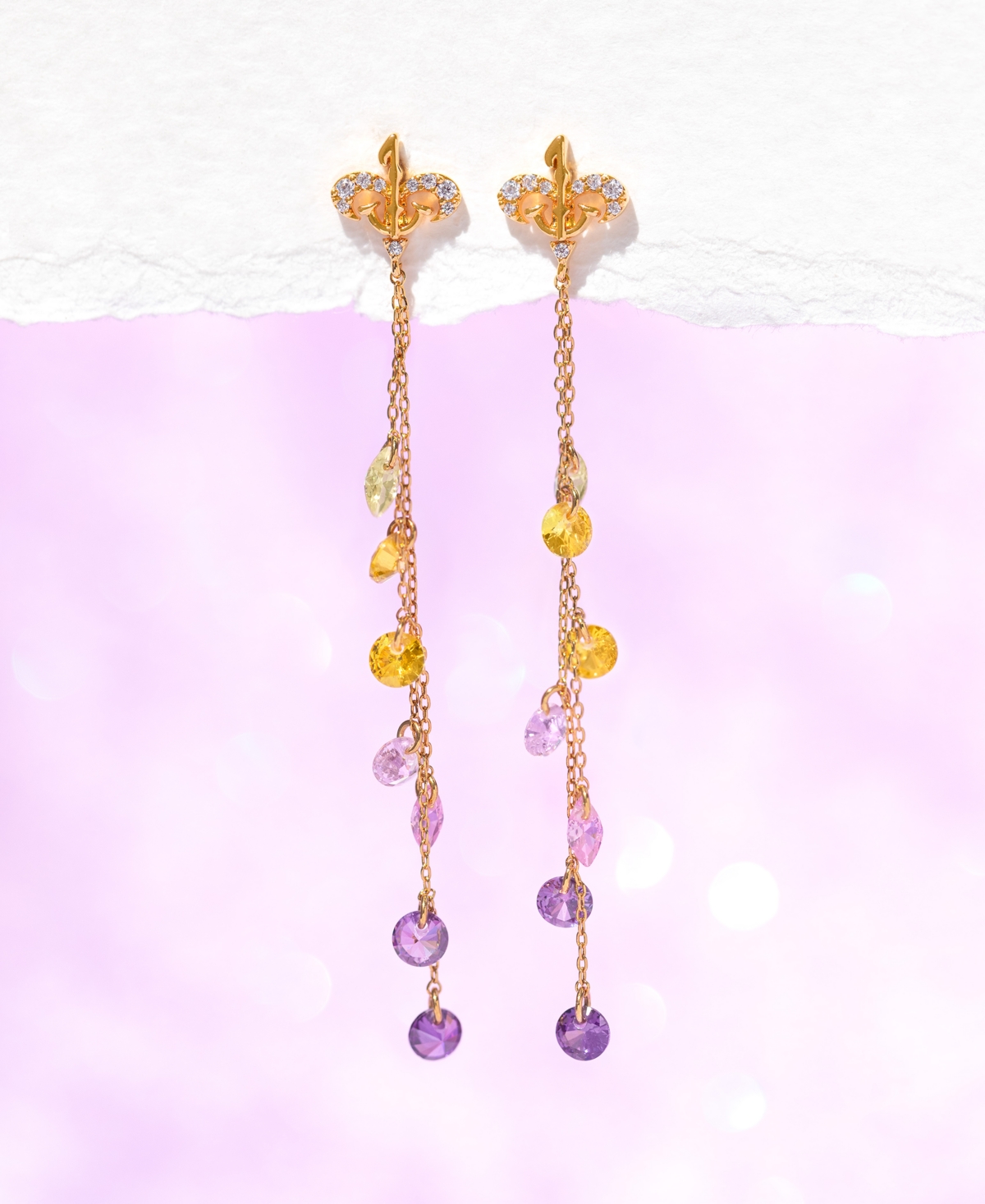 Girls Crew Crystal Multi-Color Star Wars Queen of Naboo Dangle Earrings