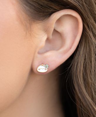 Enamel Juicy Dumpling Gold Plated Stud Earrings