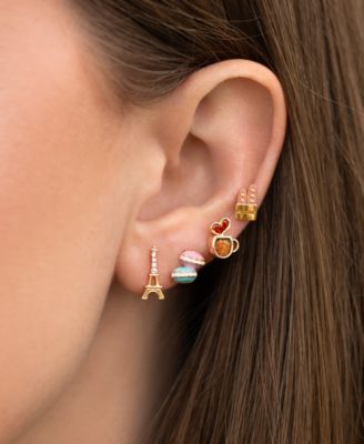 Crystal Enamel Cafe de Paris Stud Set