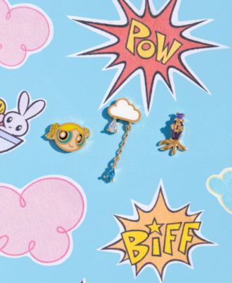 Crystal Gold Plated Enamel The Powerpuff Girls Bubbles Stud Set
