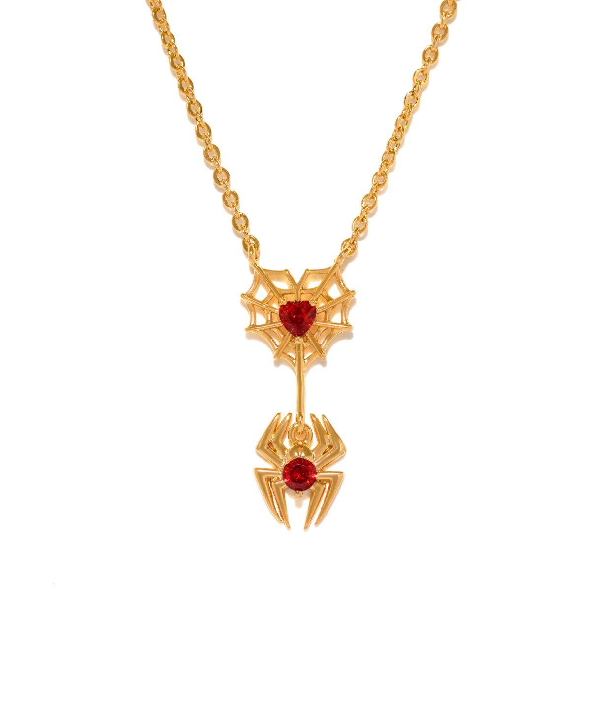 Girls Crew Marvel's Spider-man Crystal Web Of Love Necklace In Gold