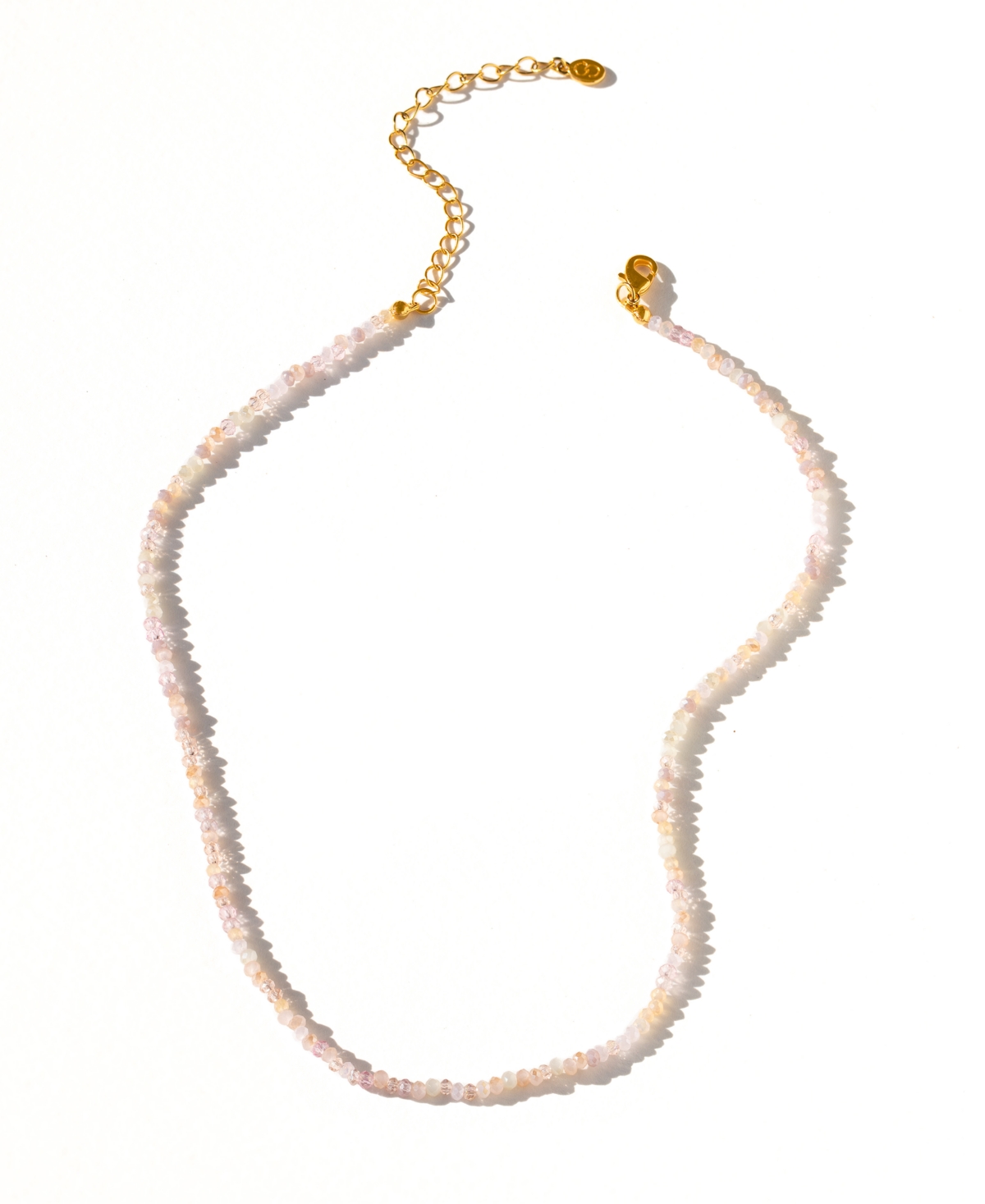 Girls Crew Crystal Pink Sands Gold Plated Beaded Necklace In Gold
