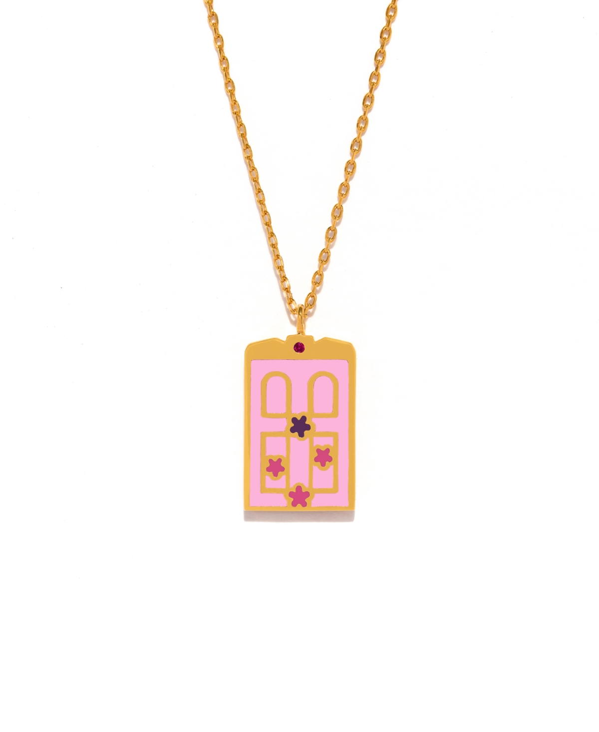 Girls Crew Enamel Pixar Monsters Boo's Gold Plated Door Necklace In Gold