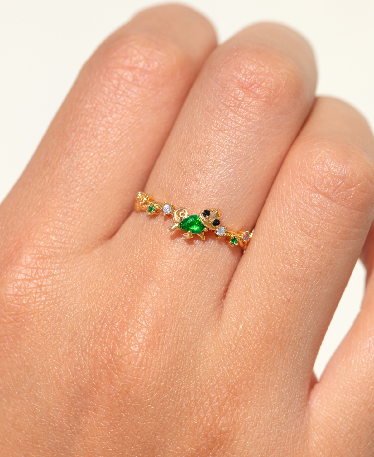 Girls Crew Disney Tangled Pascal Crystal Gold Plated Rings