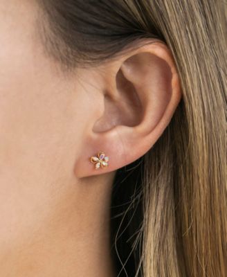 Crystal Gardenia Piercing Style Earring