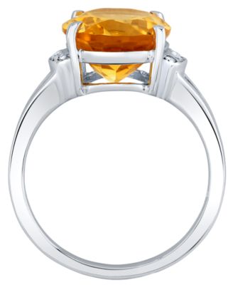 Citrine (4-1/2 ct. t.w.) and Diamond Accent Ring in Sterling Silver