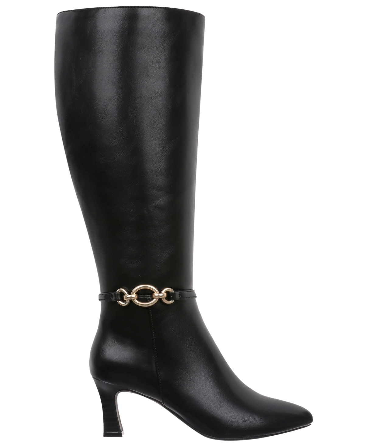 Style & Co Style Co Womens Shaniaa Belt Pointed Toe Boot Regular Wide Calf Macys Exclusive In Black
