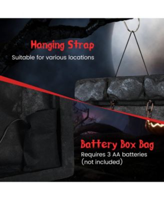 Halloween Hanging Animated Zombie Prisoner Decoration Glowing Eye Indoor Outdoor