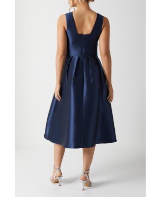 Women's Twill Midi Bridesmaid Dress