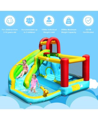 Inflatable Kids Water Slide Jumper Bounce House Splash Water Pool with 735W Blower