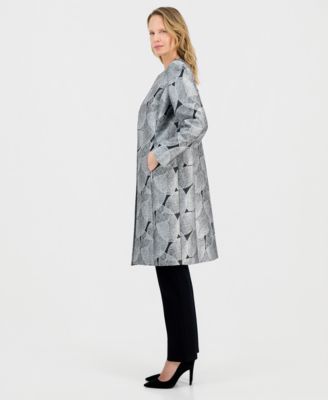 Women's Leaf Jacquard Long-Sleeve Topper Jacket 