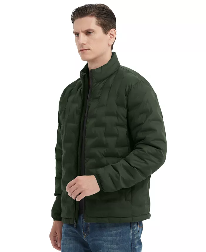 Men's Stand Collar Lightweight Warm Cube Jacket - thumbnail 6