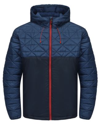 Men's Color-Blocked Diamond Quilted Yoke Jacket