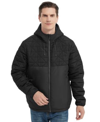 Men's Color-Blocked Diamond Quilted Yoke Jacket