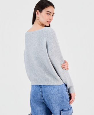 Juniors' Graphic Intarsia-Knit Sweater