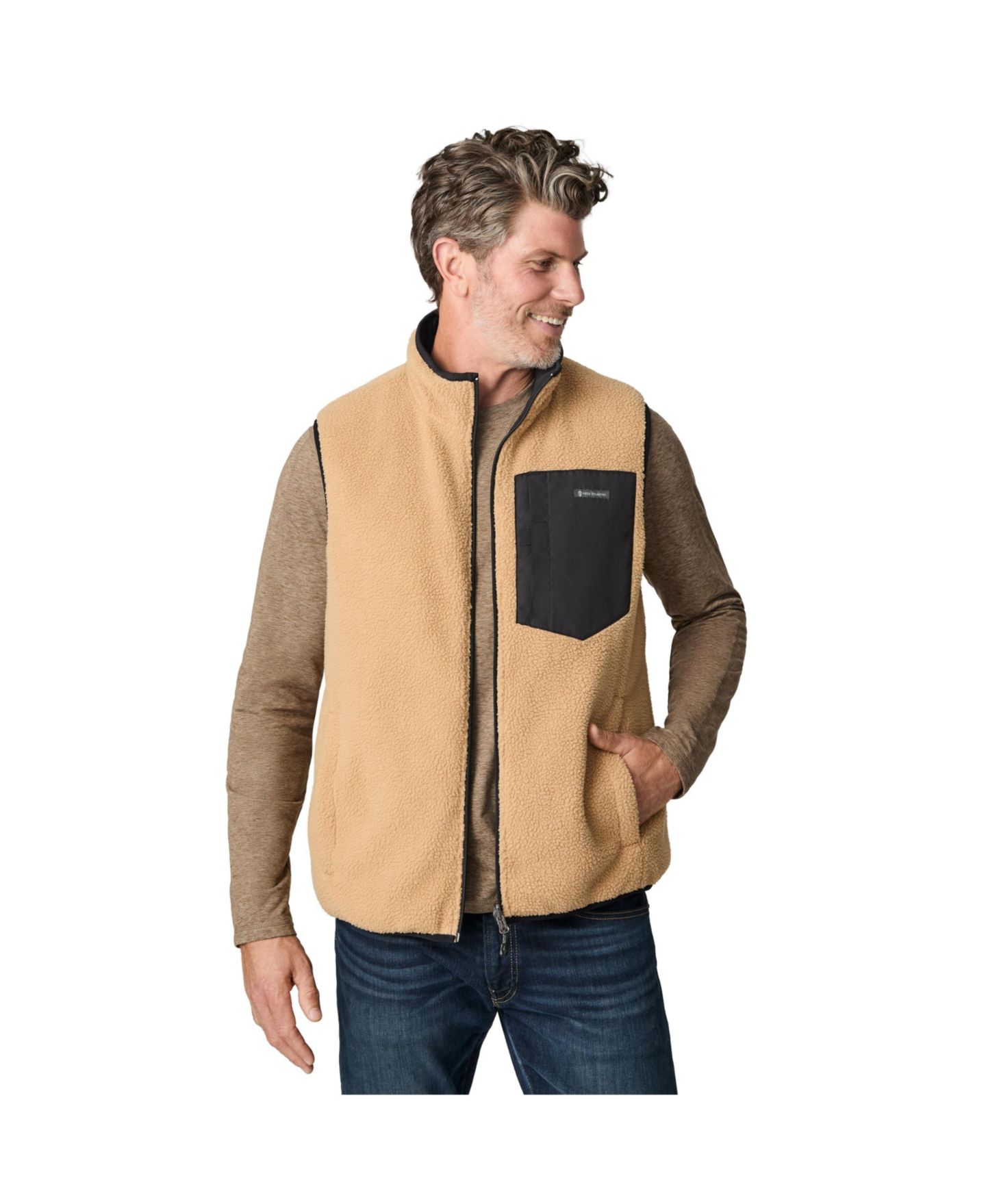 Мужской жилет Free Country Atlas II Quilted Reversible Sherpa, цвет: Чёрный — фото 3