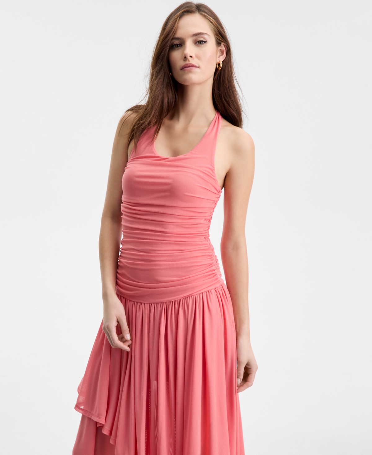 Bar Iii Women's Ruched Halter-Neck Dress, Macy's Exclusive