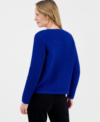 Women's Textured-Stitch Button-Front Cardigan, Regular & Petite