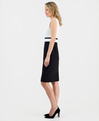 Women's Colorblocked Stretch Crepe Sheath Dress Regular & Petites