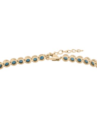 London Blue Topaz (5-1/20 ct. t.w.) Bezel Link Bracelet in 14k Yellow Gold
