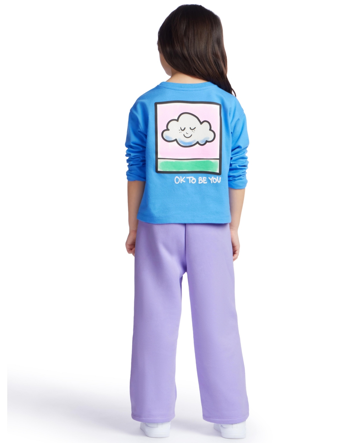 Color Lab Girls 3t-7 Printed Long Sleeves T-shirt In Purple