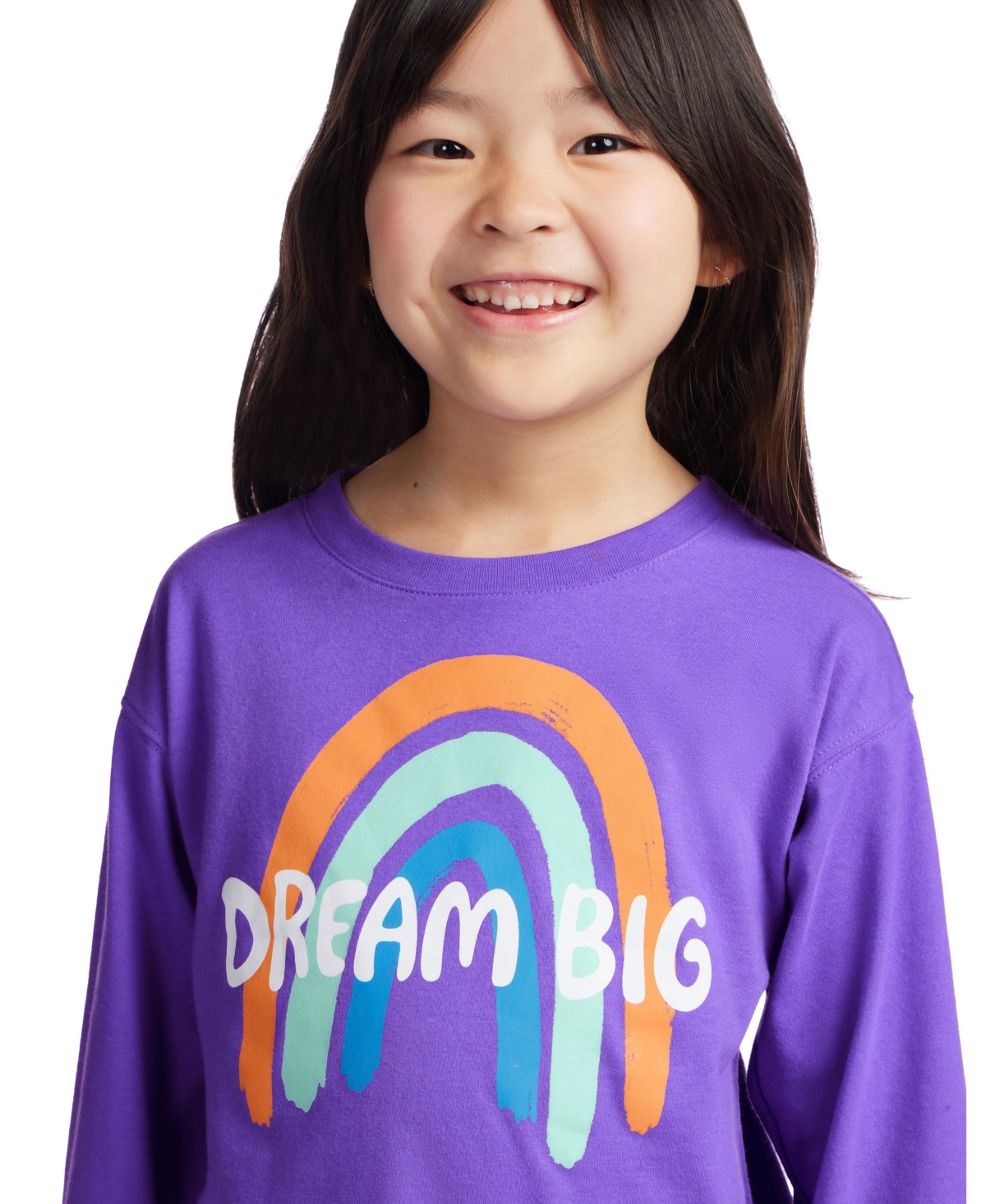 Color Lab Girls 3t-7 Printed Long Sleeves T-shirt In Purple