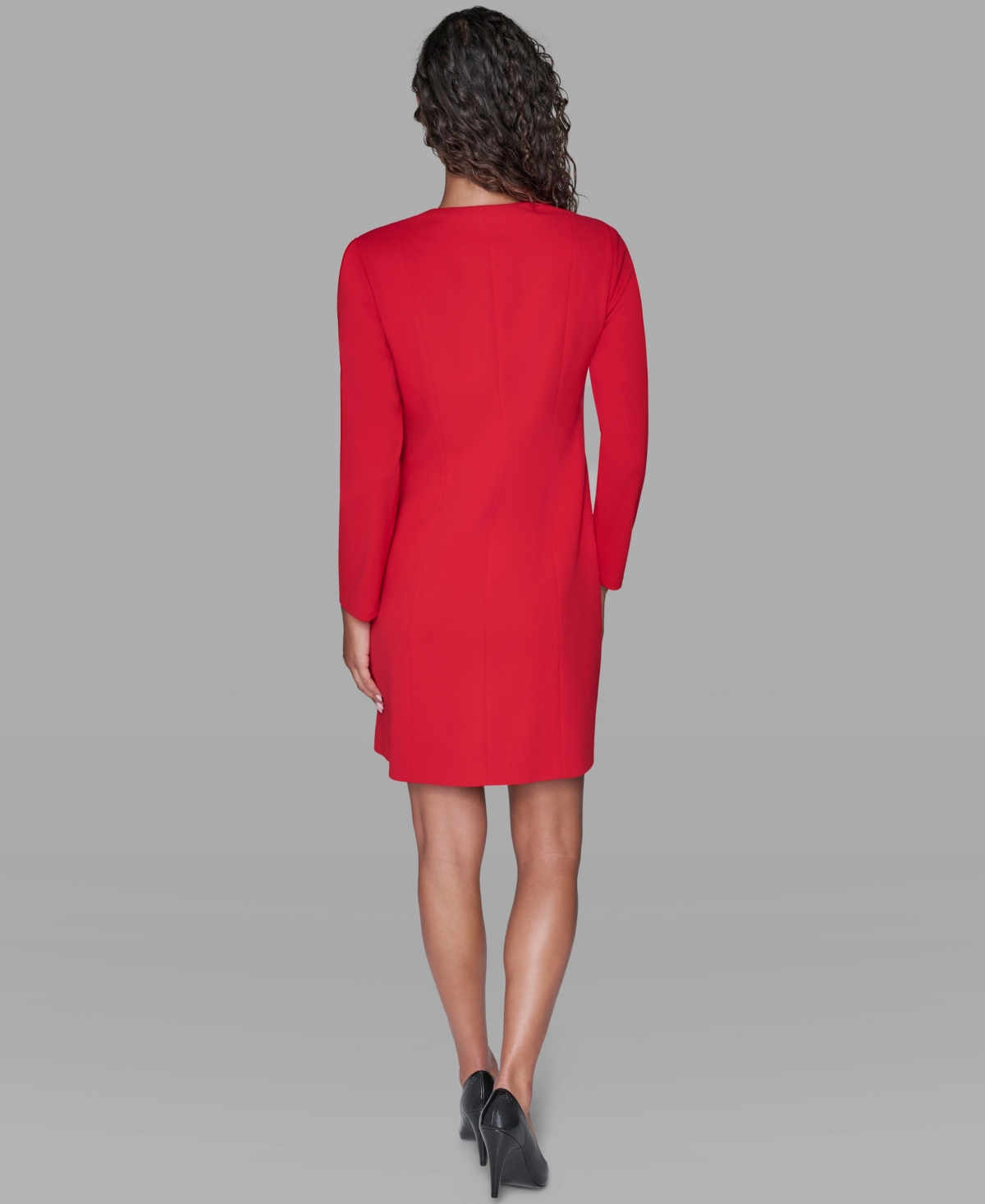 Karl Lagerfeld Women's Collared Neck Jacket Dress In Red