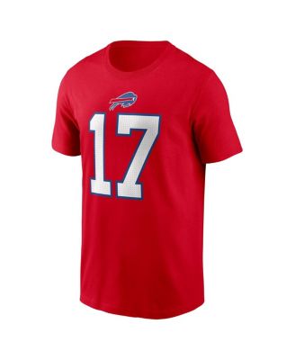 Men's Josh Allen Red Buffalo Bills Player Name Number T-Shirt