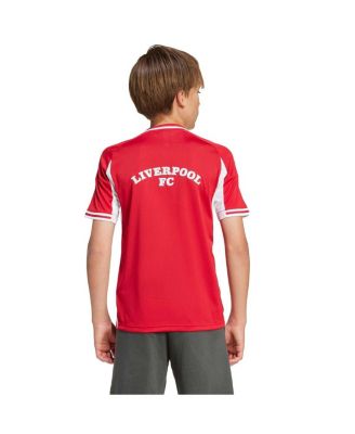Big Boys and Girls Red Liverpool Full-Button Baseball Jersey