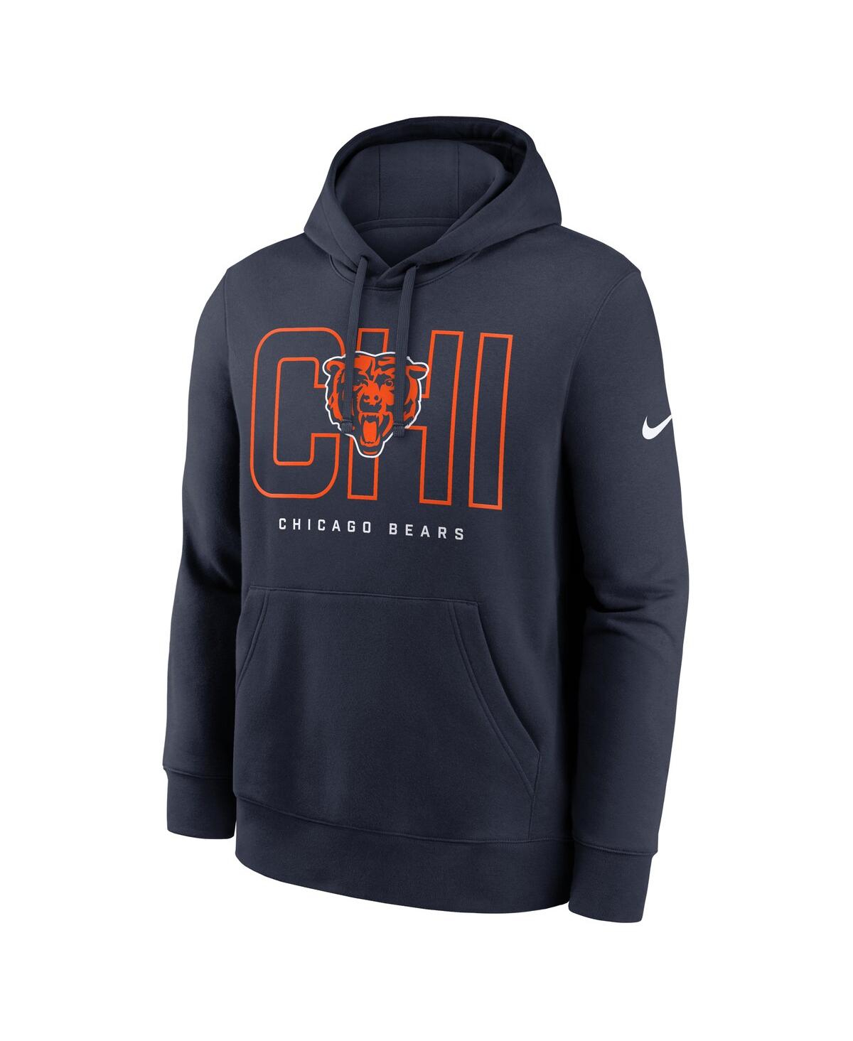 Nike Men's Navy Chicago Bears Busted Play Club Fleece Pullover Hoodie