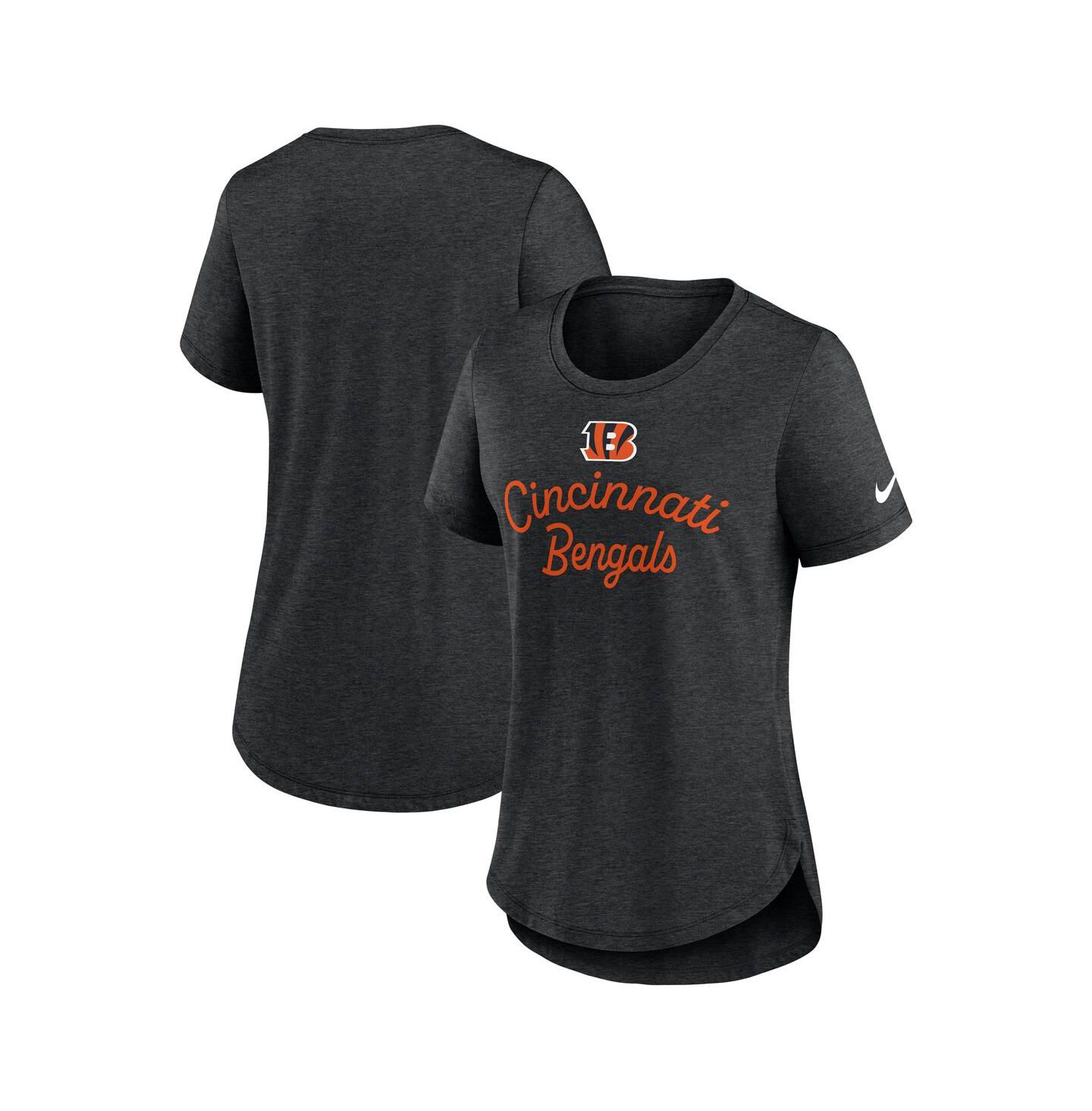 Женская футболка Nike Black Cincinnati Bengals Script Tri-Blend — фото 1