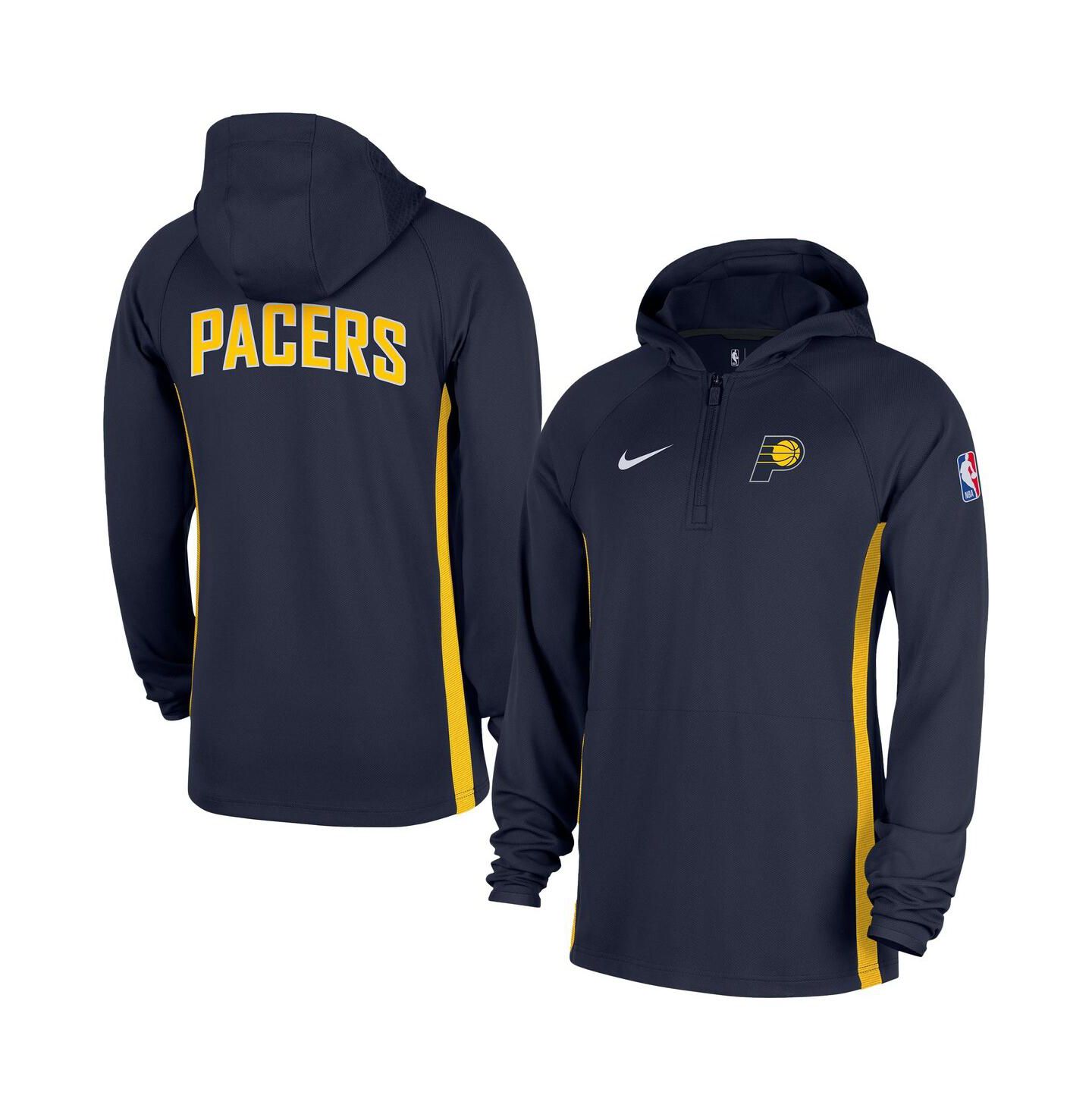 Мужская куртка Nike Navy Indiana Pacers Authentic On Court Zone Quarter-Zip Dri-FIT Hoodie Jacket — фото 1