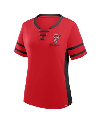Women's Red/Black Texas Tech Red Raiders Be Fearless Athena Lace-Up T-Shirt