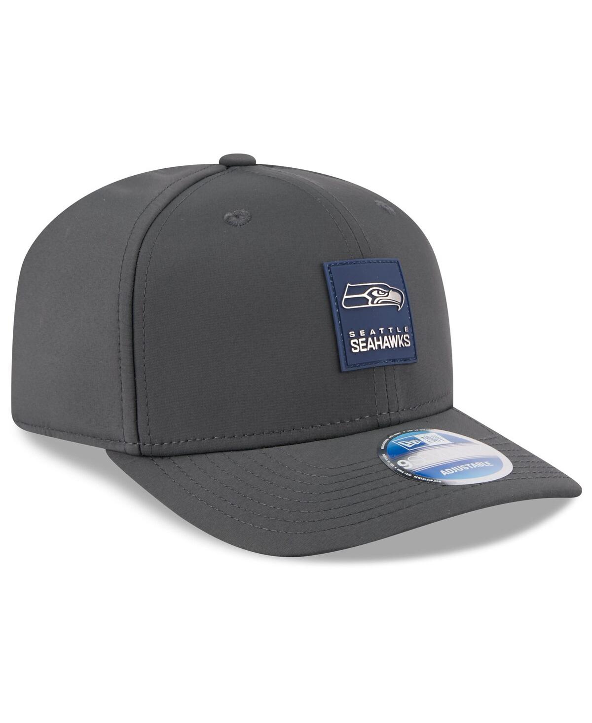 New Era Men's Charcoal Seattle Seahawks 2025 Sideline Cold Weather 9seventy Adjustable Hat In Black