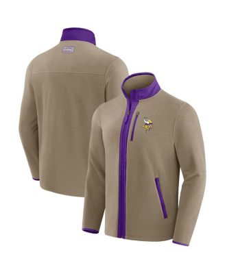 Fanatics - Men's Tan Minnesota Vikings Heavyweight Polar Fleece Full-Zip Jacket