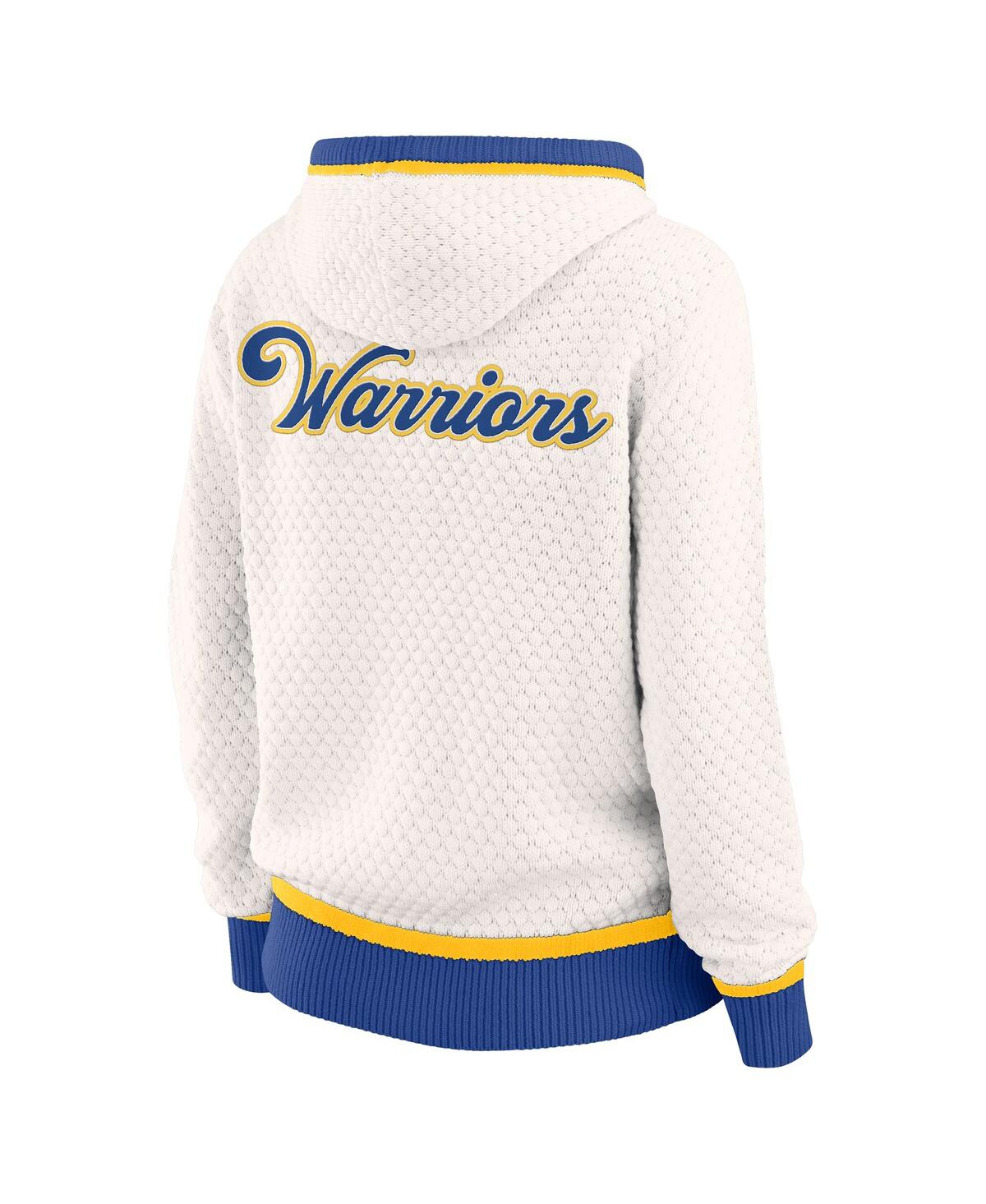 Wear By Erin Andrews Women's Cream Golden State Warriors Plus Size Hoodie Sweater In Multi