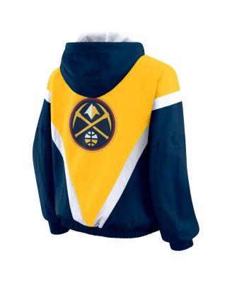 Women's Gold/Navy Denver Nuggets Color Block Full-Zip Hoodie Windbreaker Jacket