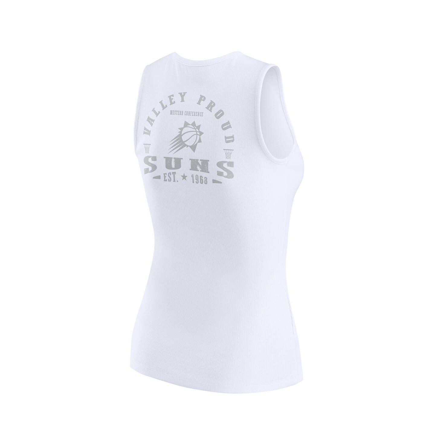 Женский топ WEAR by Erin Andrews White Phoenix Suns Rib-Knit Henley — фото 3