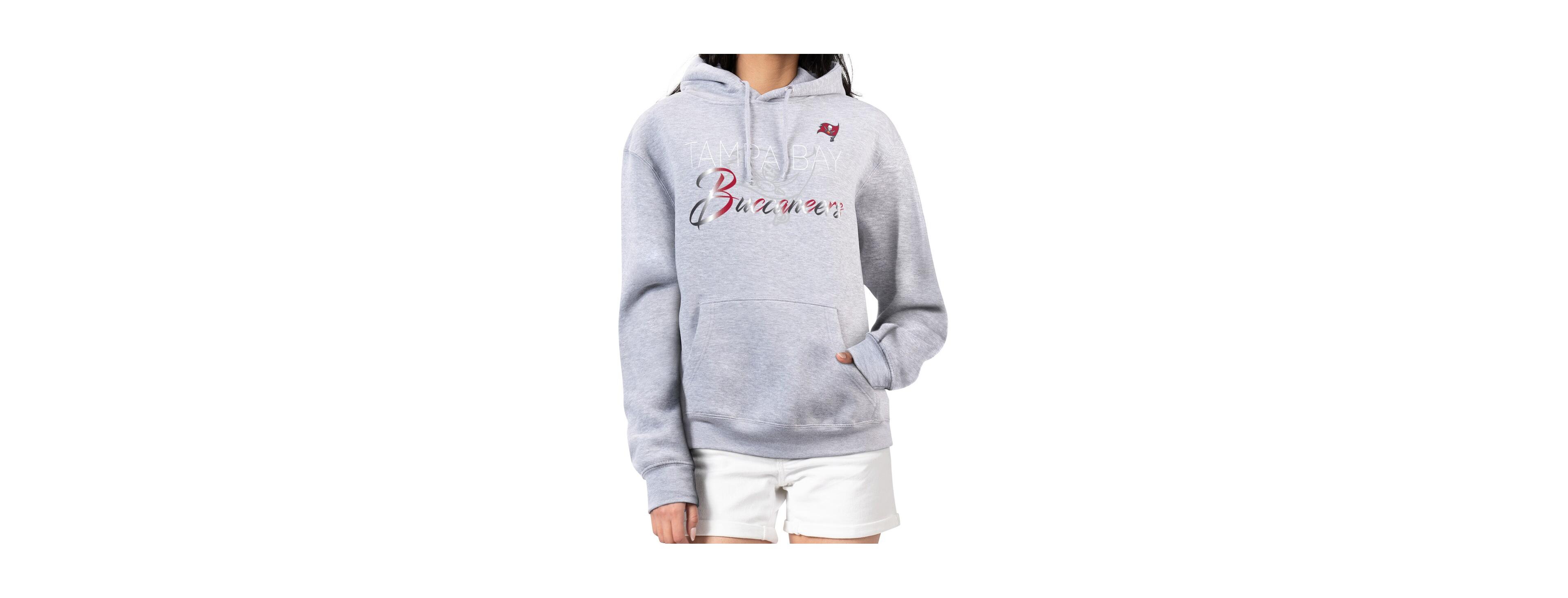 G-iii 4Her by Carl Banks Women's Gray Tampa Bay Buccaneers Shadow Logo Fleece Pullover Hoodie