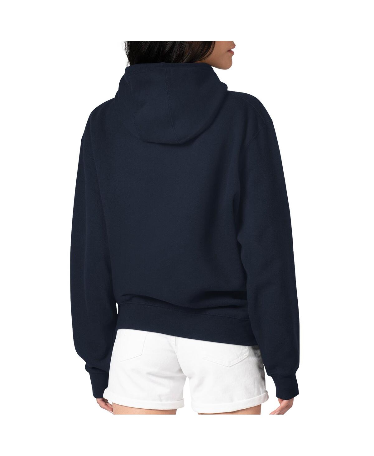 G-iii 4her By Carl Banks Women's Navy Chicago Bears Pinstripe Circle Fleece Pullover Hoodie In Blue