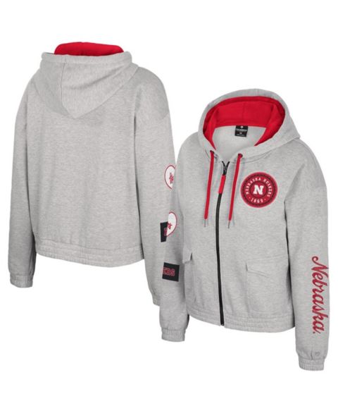Женские худи Colosseum Women's Gray Nebraska Huskers Alfie Full-Zip Jacket