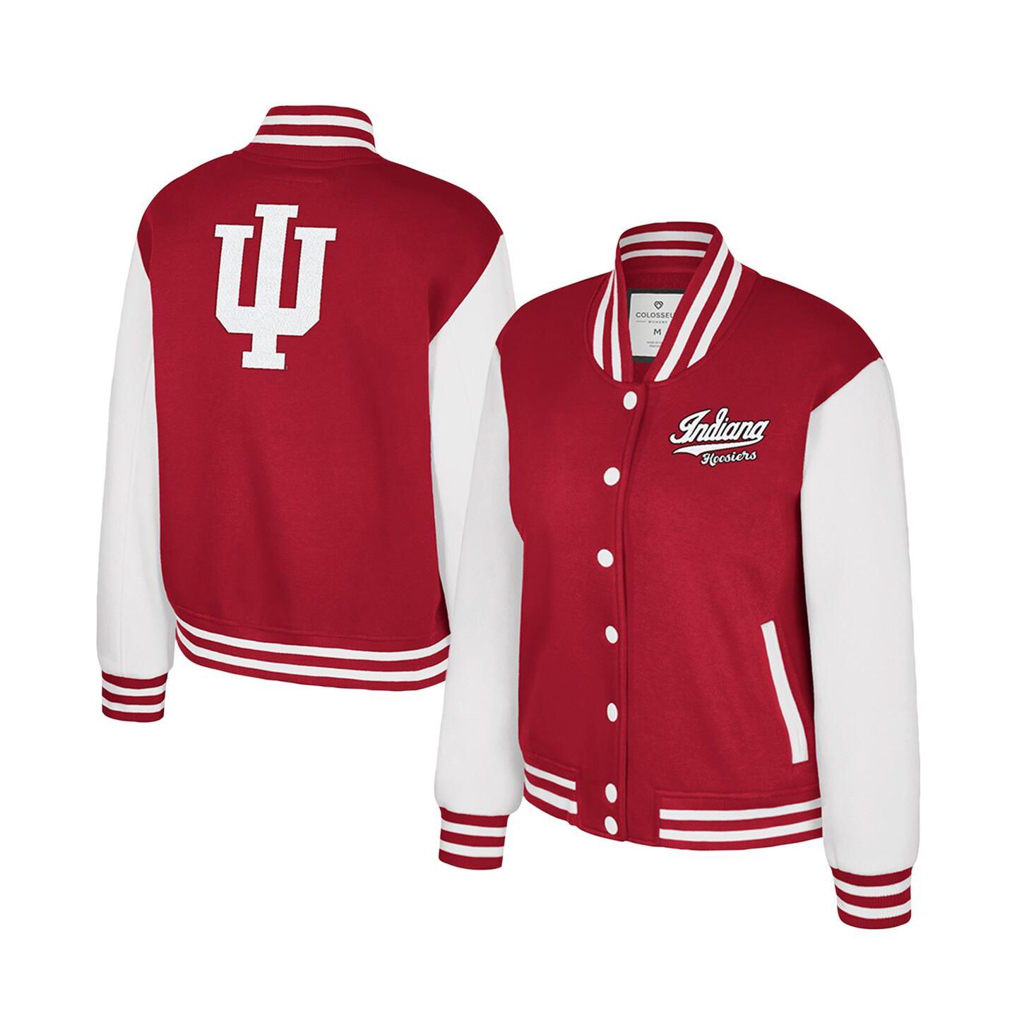Женская куртка Colosseum Crimson Indiana Hoosiers French Baguette Full Snap Fleece — фото 1